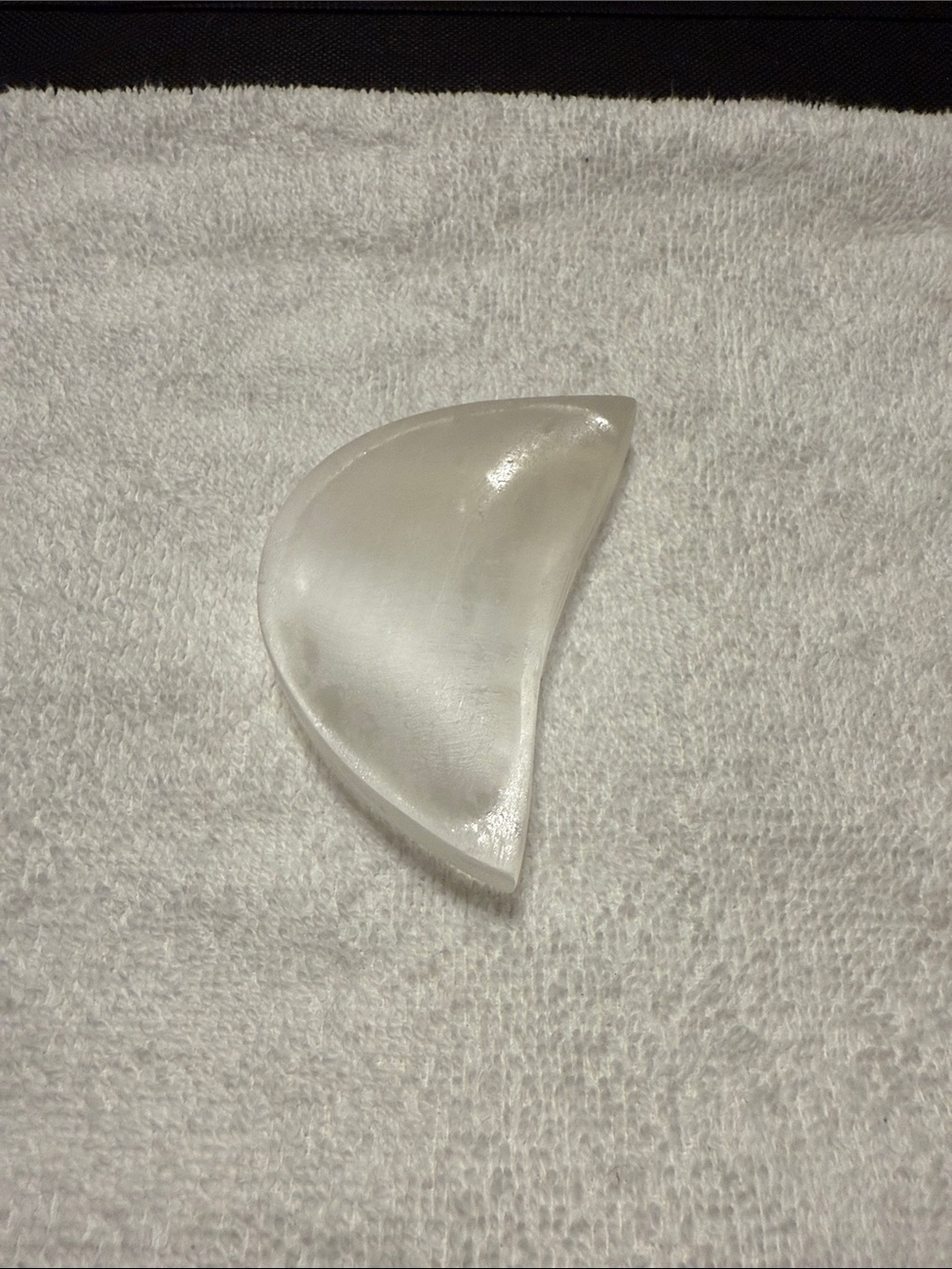 Selenite Half-Moon Decorative Accent Dish